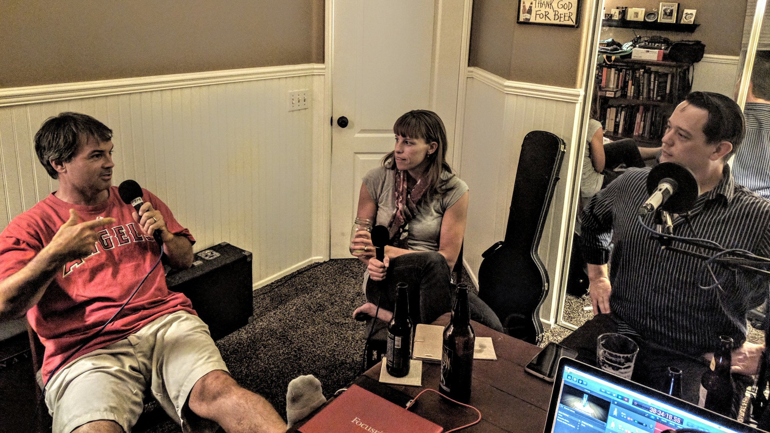 Jeff, Lisa & Scott discussing Jeff's new haircut