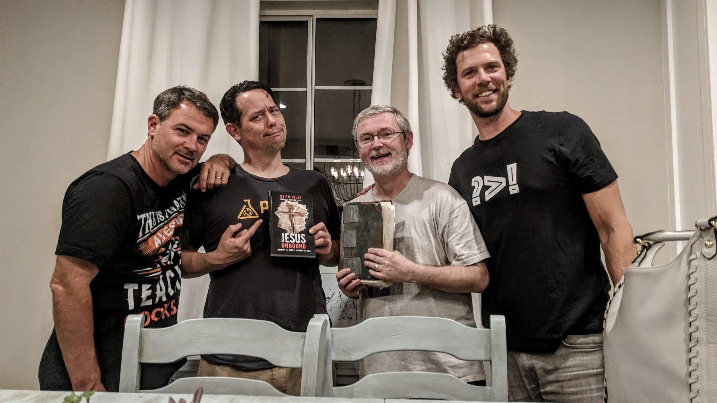 Jeff, Scott, Keith & Zack! Note the duct tape holding that bible together.
