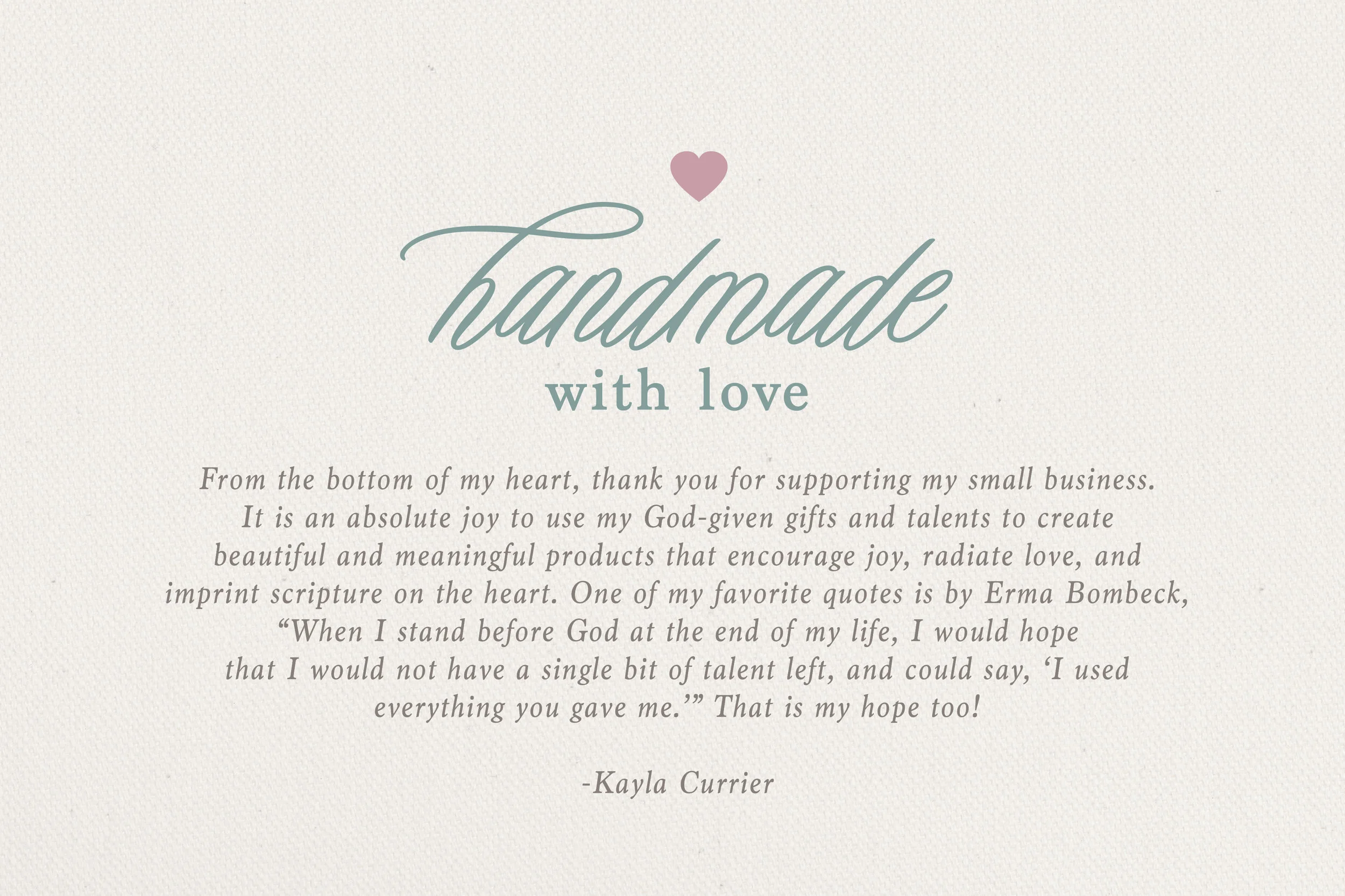 Handmade with Love by Live Oak Boutique www.liveoakboutique.com