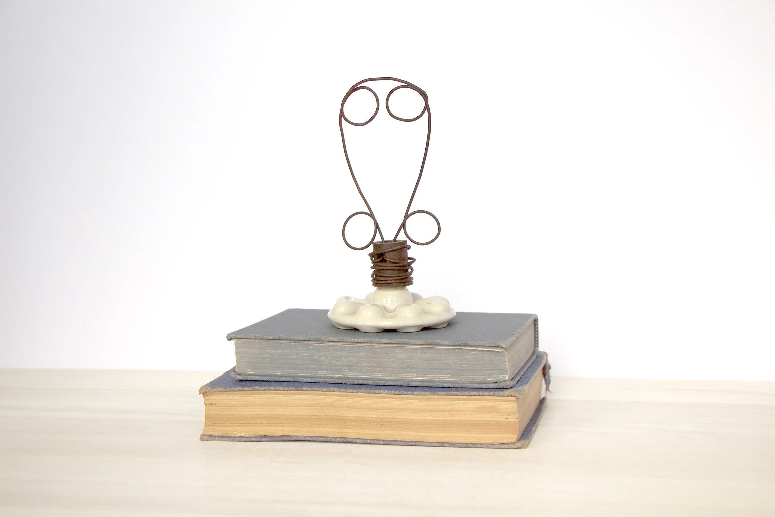 Vintage Glass Drawer Pull Card Holder from Live Oak Boutique. www.liveoakboutique.com