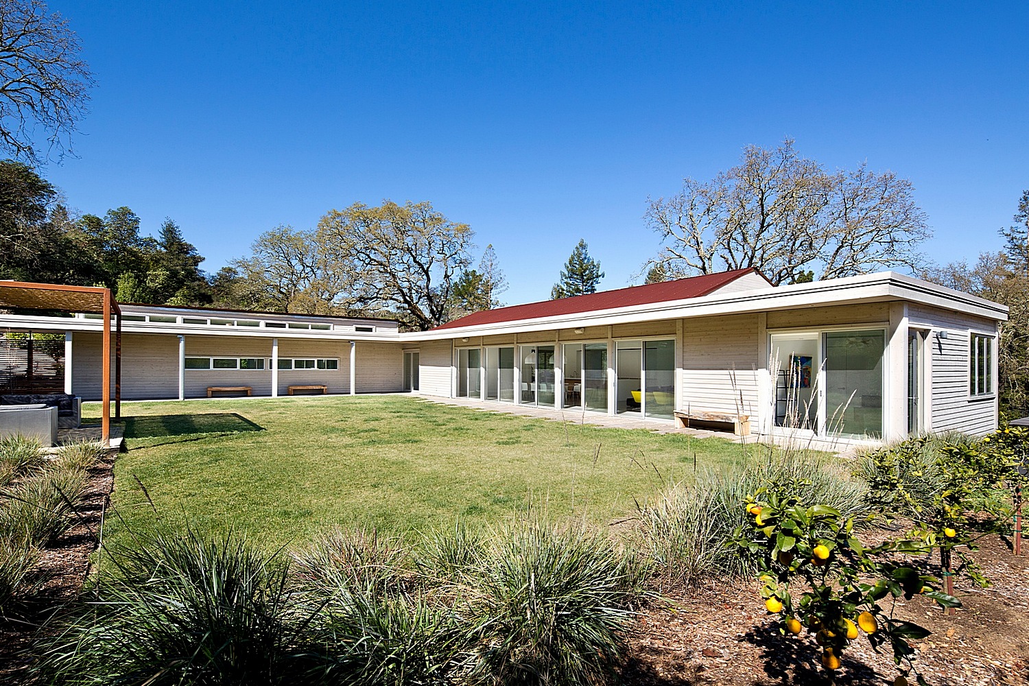 Modern home with central courtyard