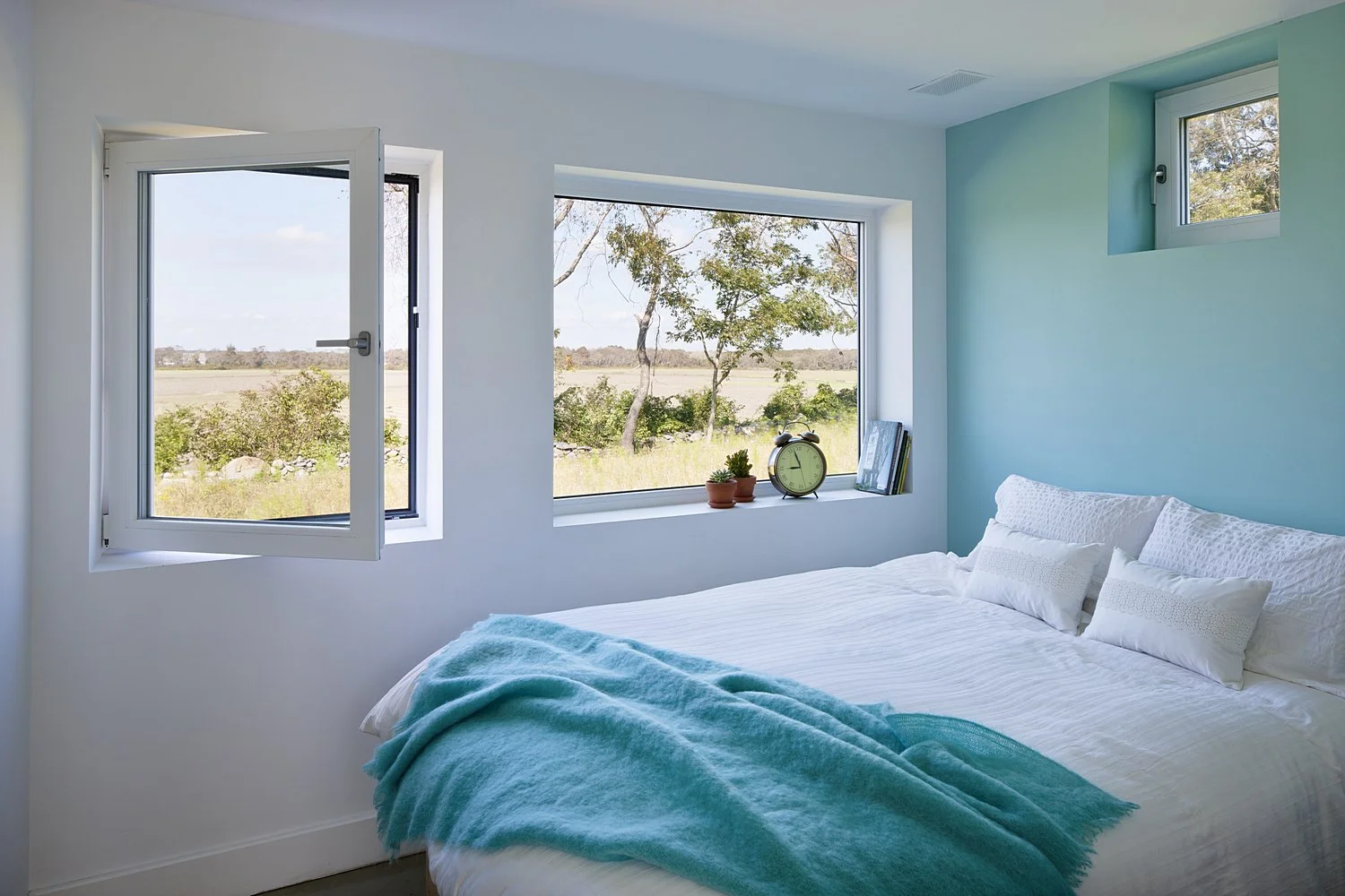 contemporary bedroom blue