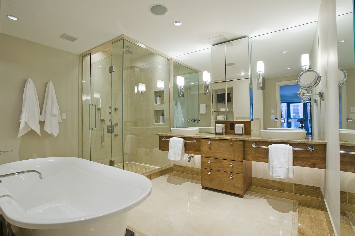 Modern master bathroom with double sinks