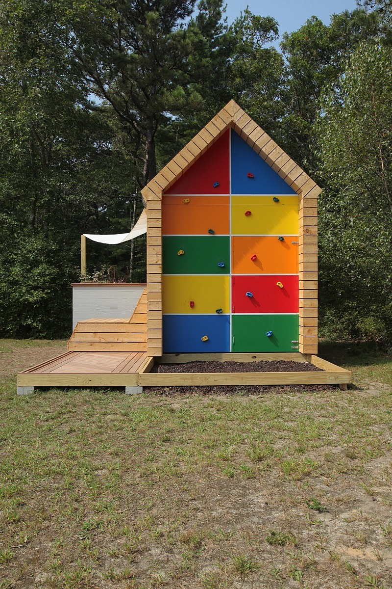 Playhouse with Gable End Rock Wall