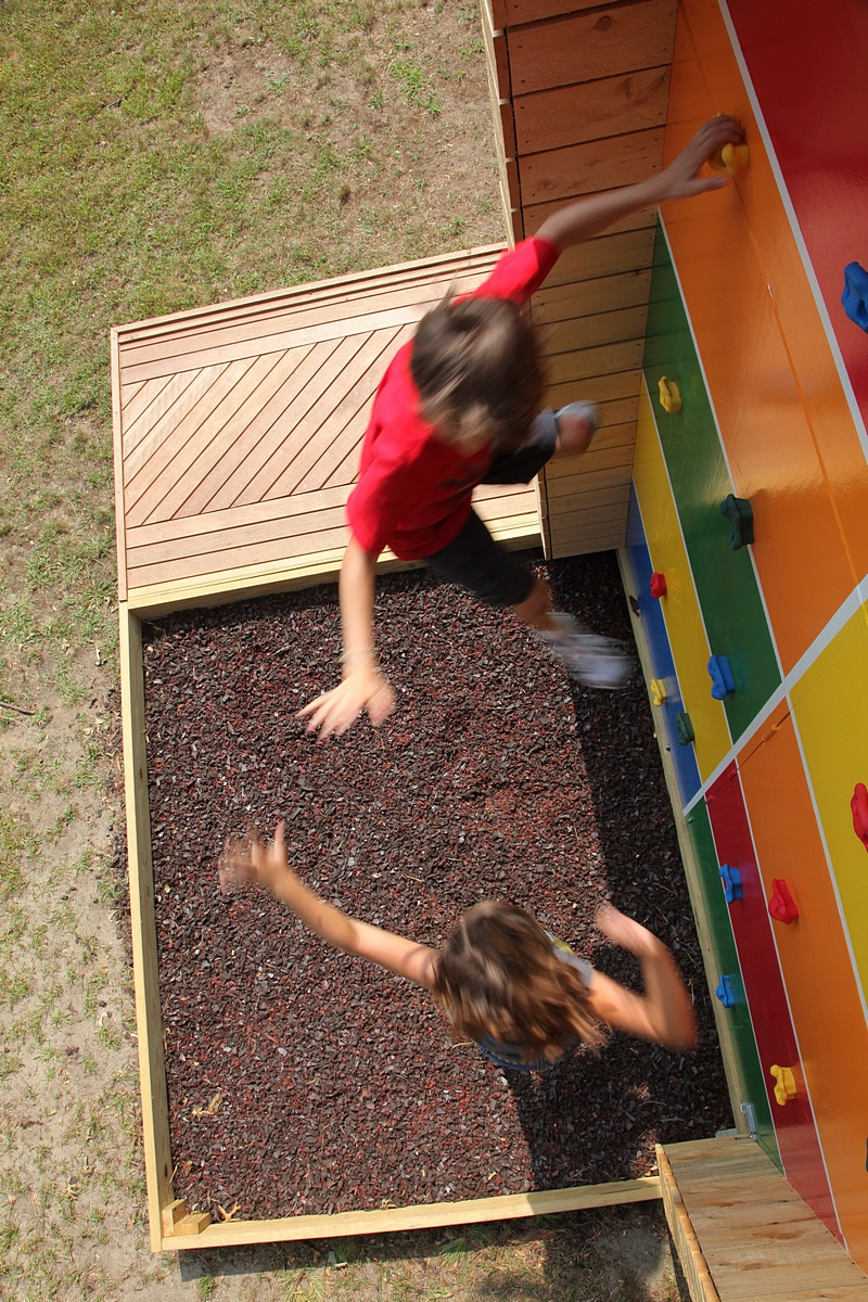 Kids' Playhouse with Rock Wall