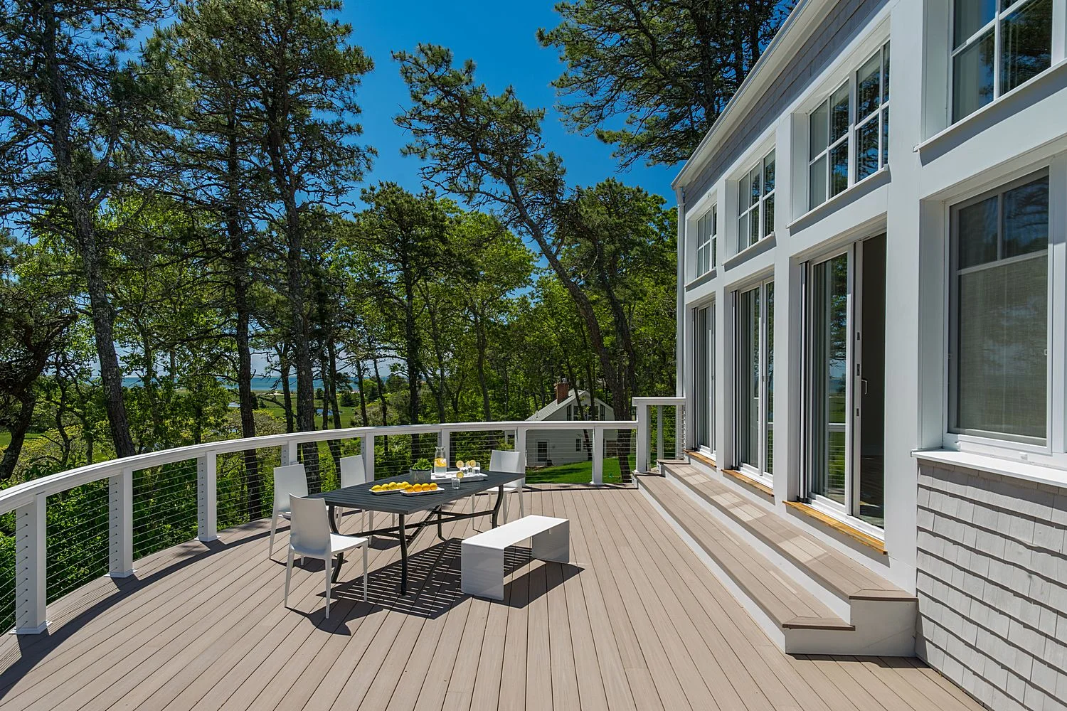 huge expansive deck with dining area