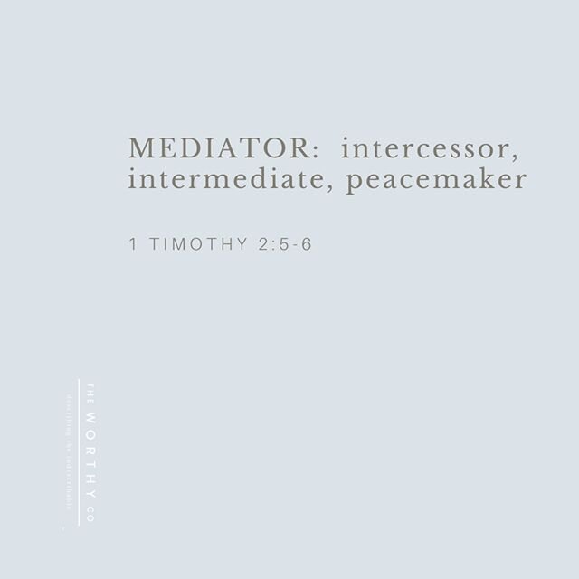 MEDIATOR - &quot;For there is one God, and one MEDIATOR also between God and men, the man Christ Jesus, who gave Himself as a ransom for all.&quot; 1 Timothy 2:5-6⁣
⁣
⁣
⁣
Definition of MEDIATOR: one that mediates between parties at variance to reconc