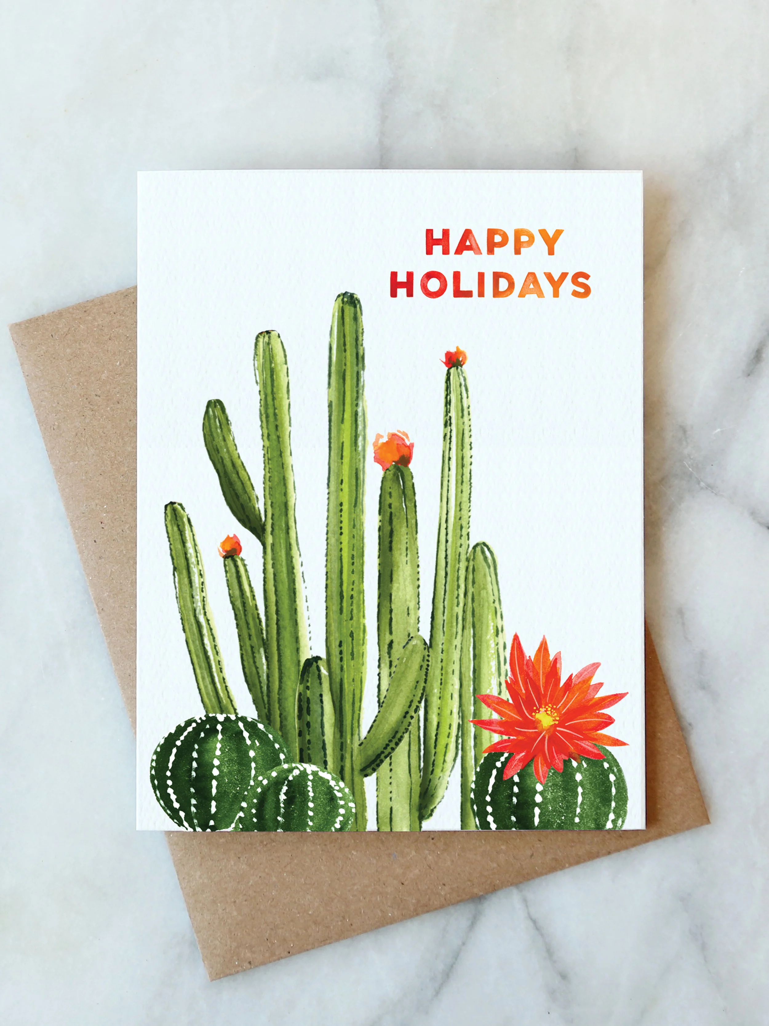 Happy Holidays Blooming Cactus