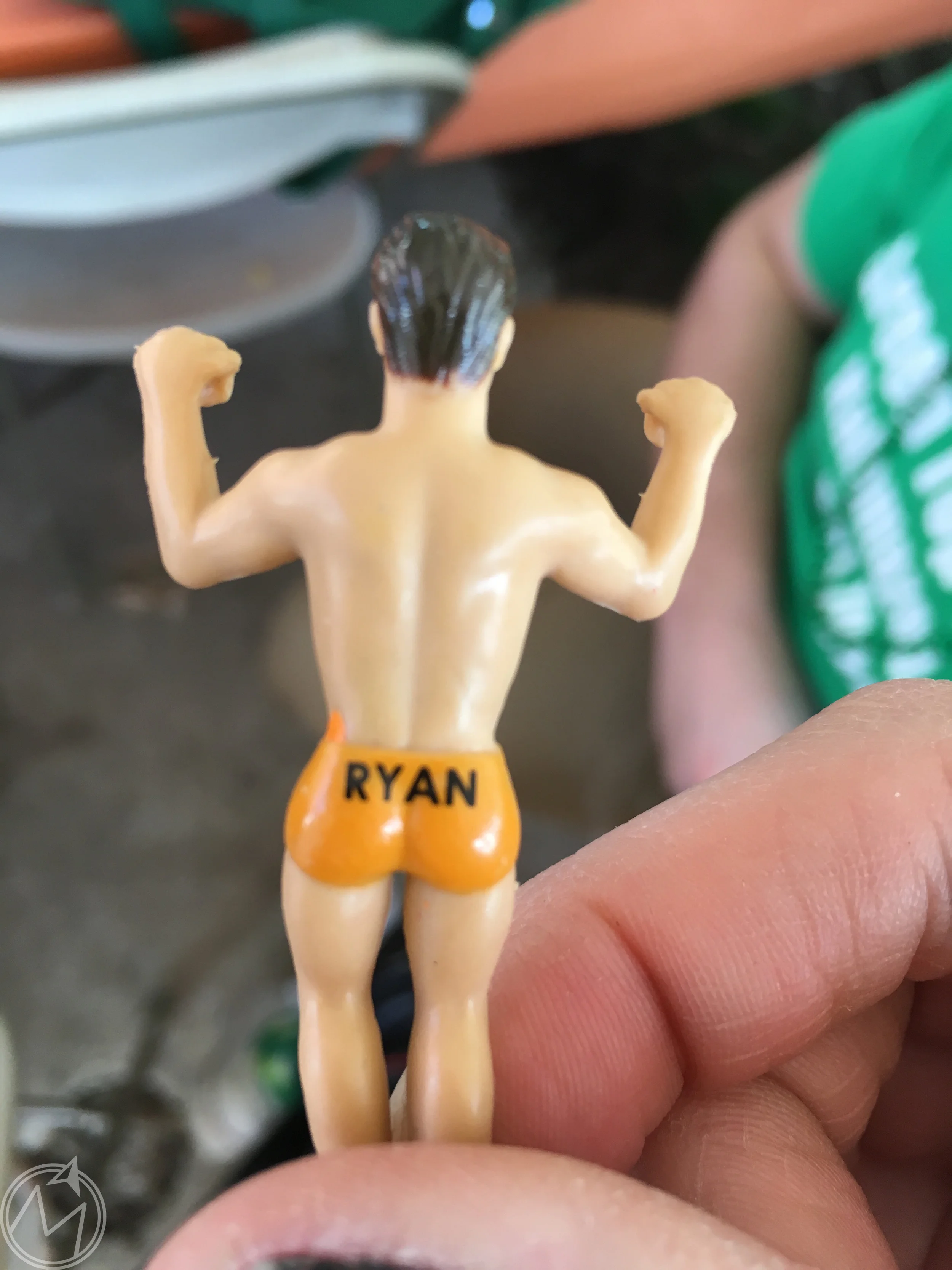 this is the funniest game ever! these little male figurines, called 'drinking buddies,' are little friends that perch on the side of your drink and the last one standing wins! it's incredibly amusing, as you might imagine.