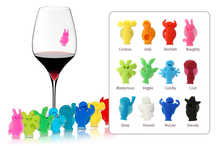 Vacu Vin 12 party people Glass Markers Drinks WineBox Set of 12 