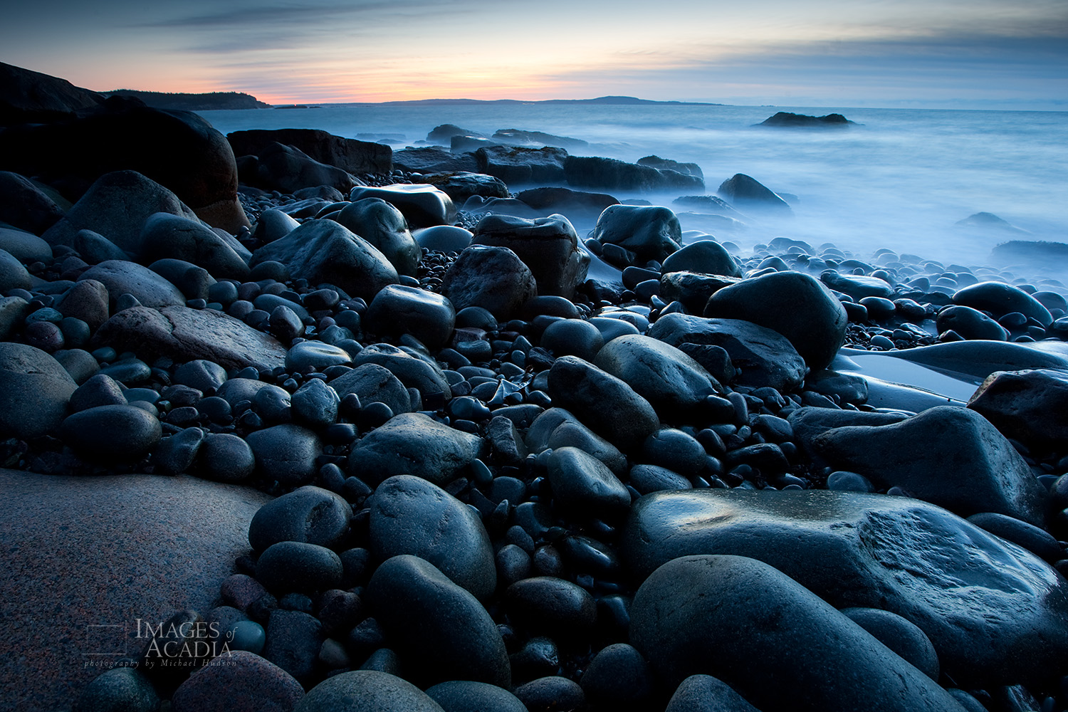  Dawn at Otter Point- Waves Washing Ashore at the Boulder Field 