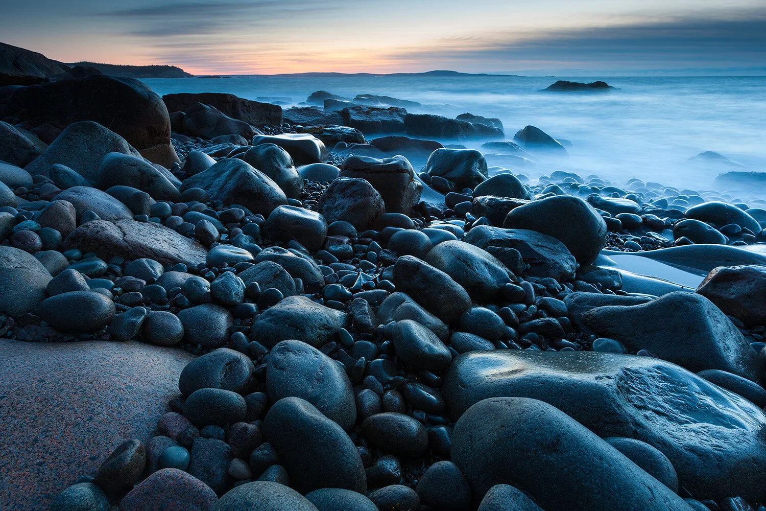Blue Dawn and Boulders