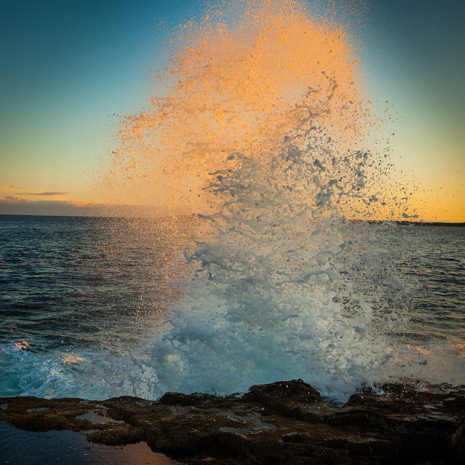 Waves Pounding the Coast at Hunters Head,  Acadia National Park,