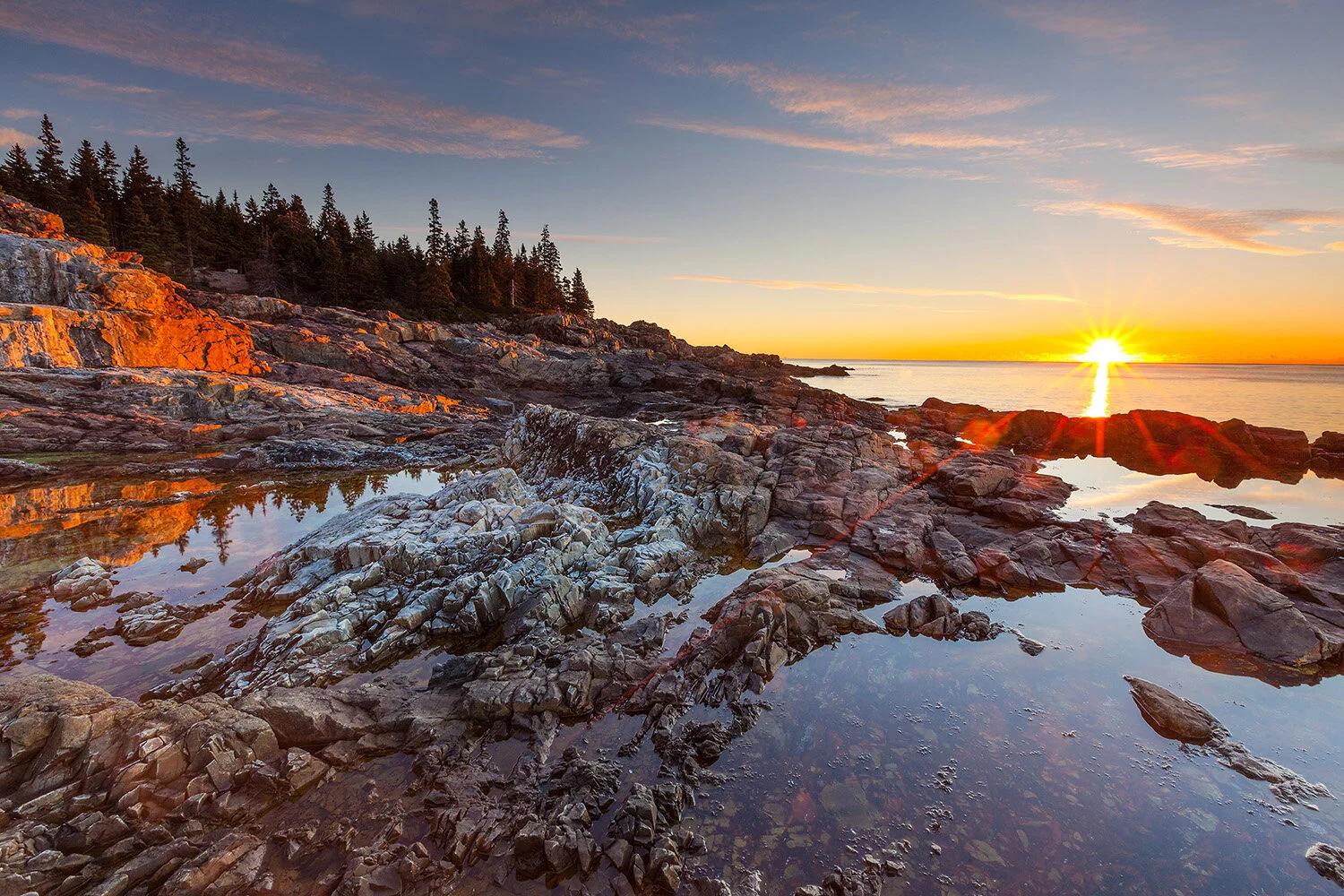 Sunrise at Hunters Head, Acadia National Park, Maine, USA