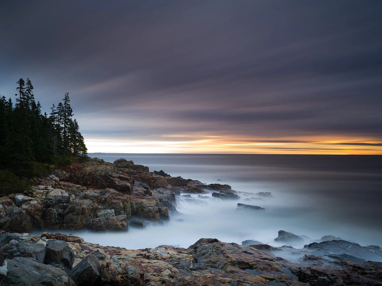 Rocky coastline of Acadia National Park, Maine, USA