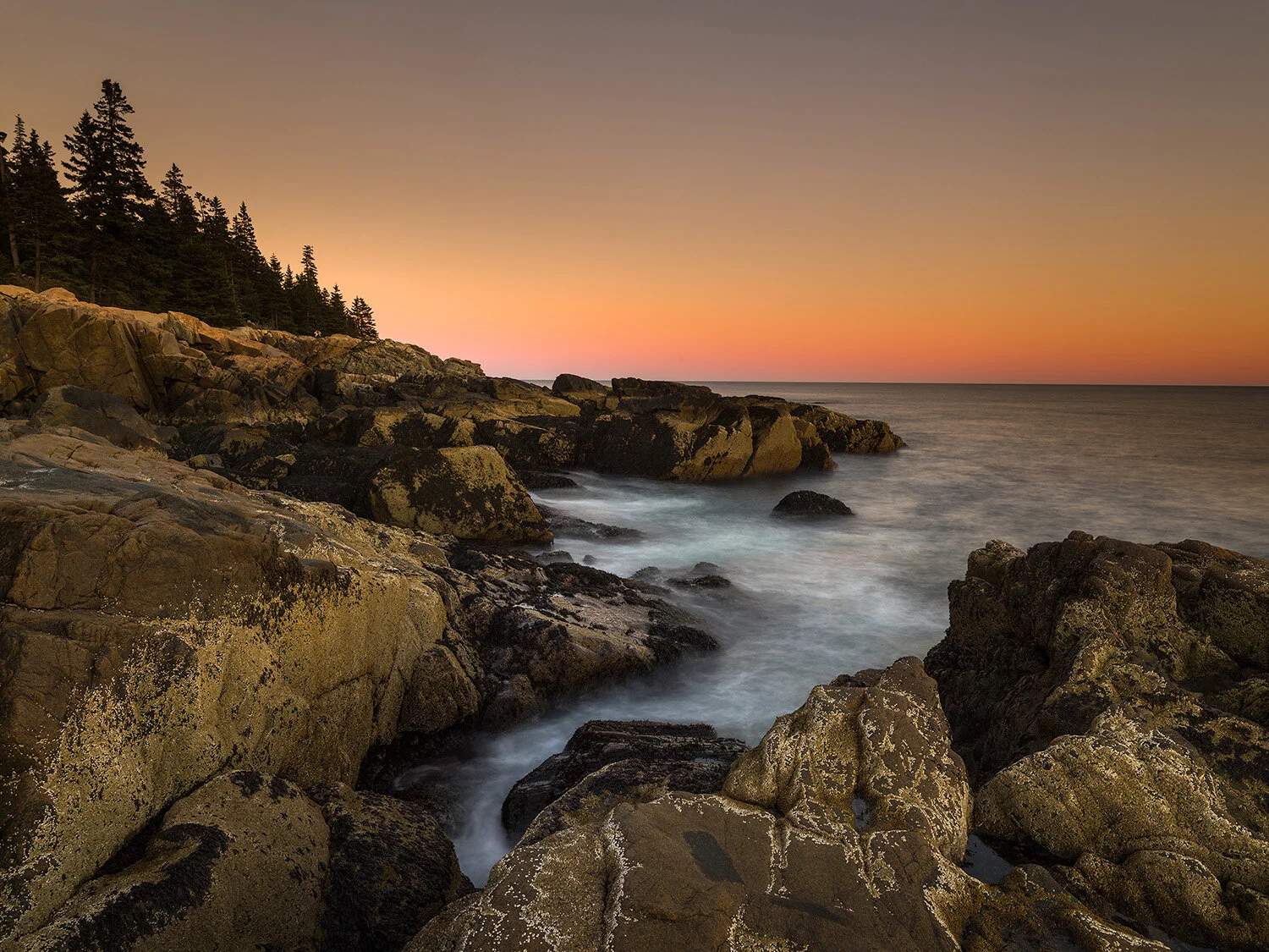 Dusk at Otter Point, Acadia National Park, Maine, USA