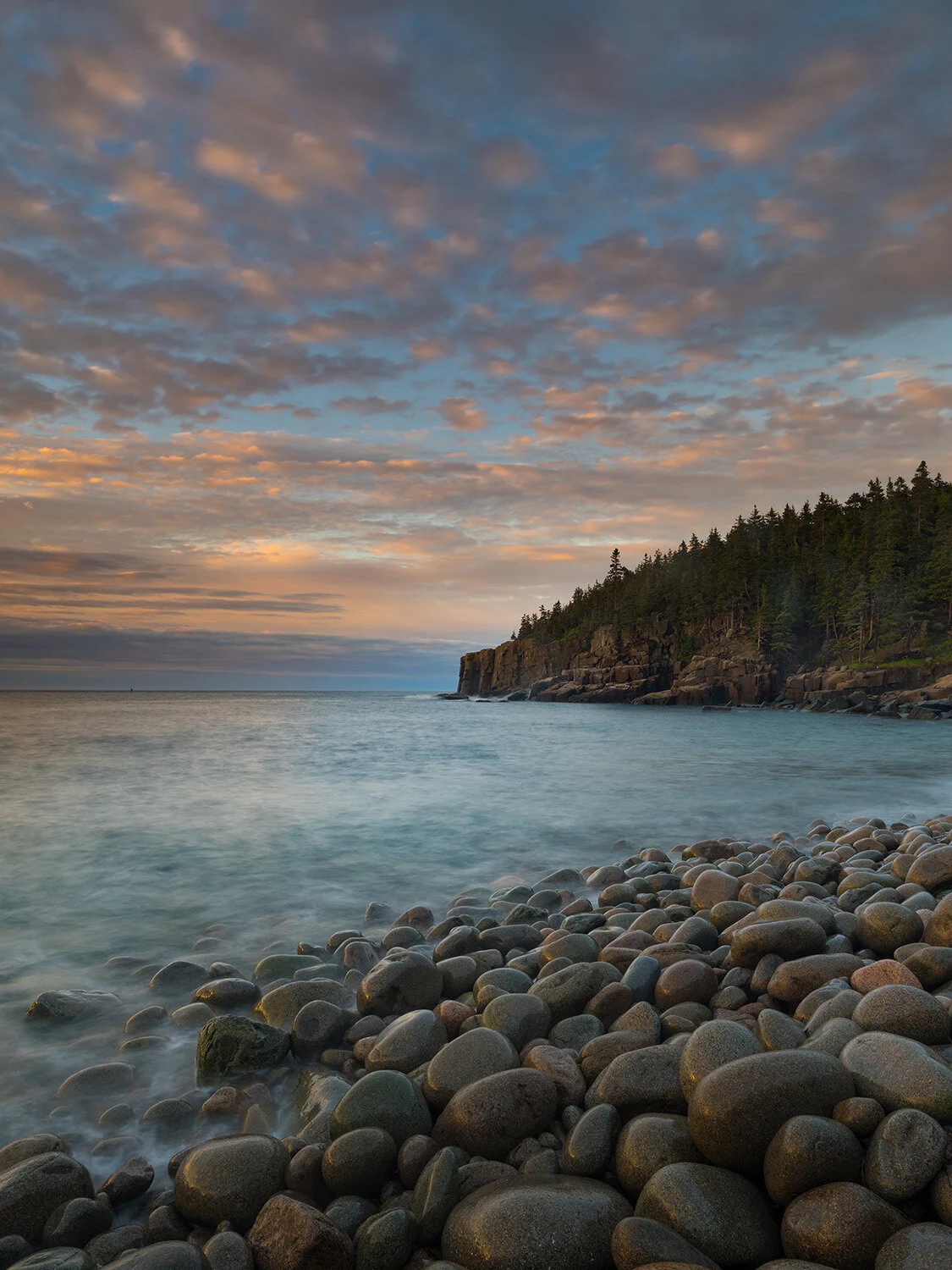 Sunrise at the Boulder Beach, Acadia National Park, Maine, USA