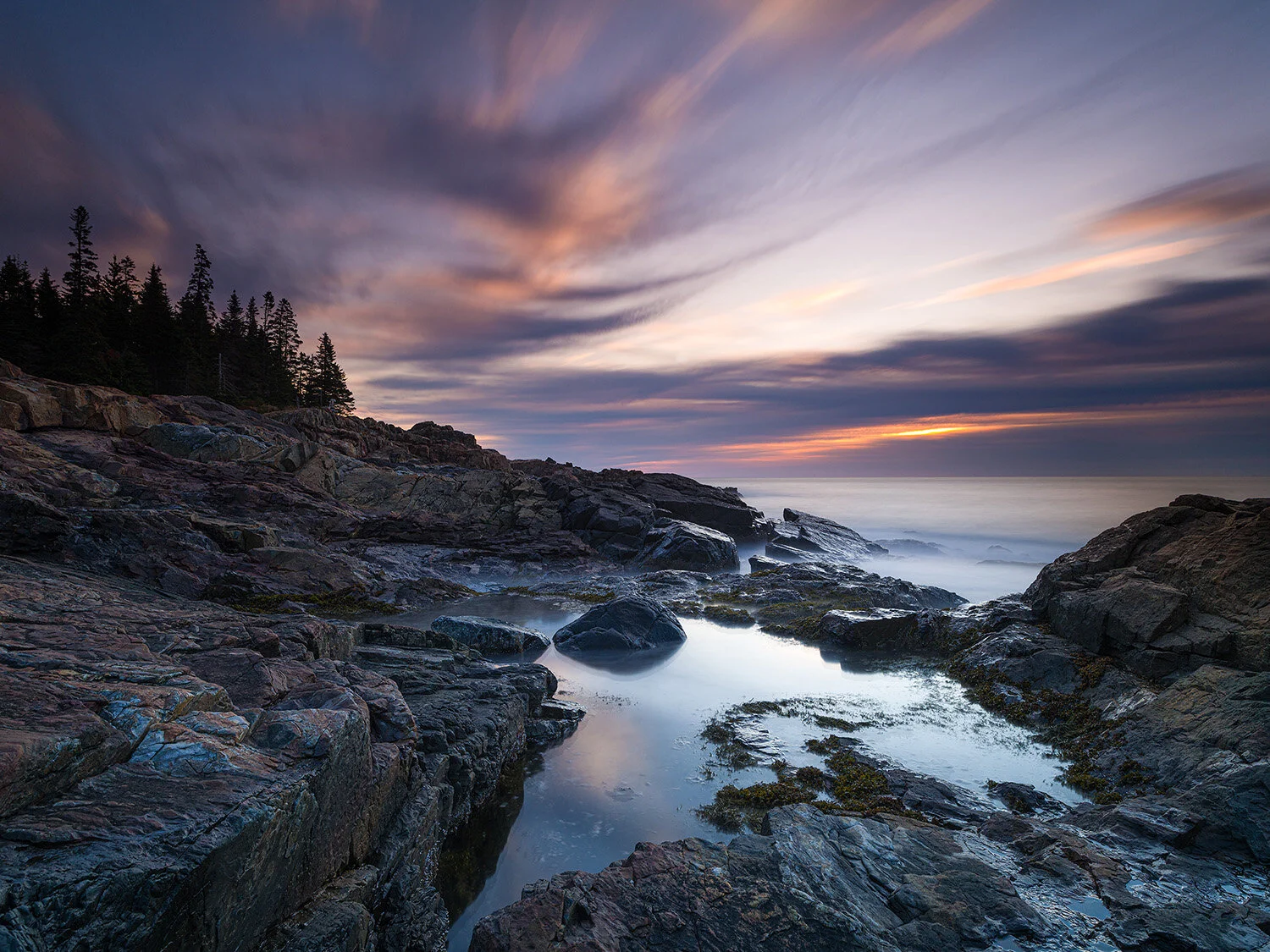 Sunrise at Hunters Head, Acadia National Park, Maine, USA