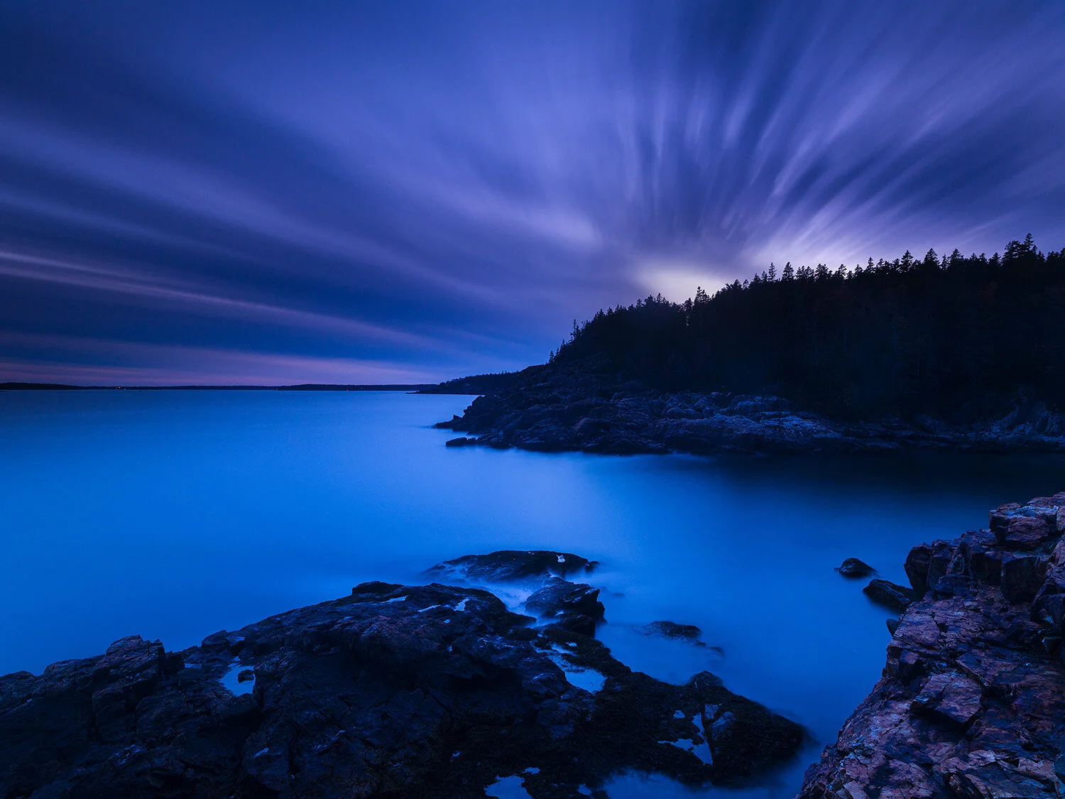 Dusk, Hunters Head, Acadia National Park, Maine, USA