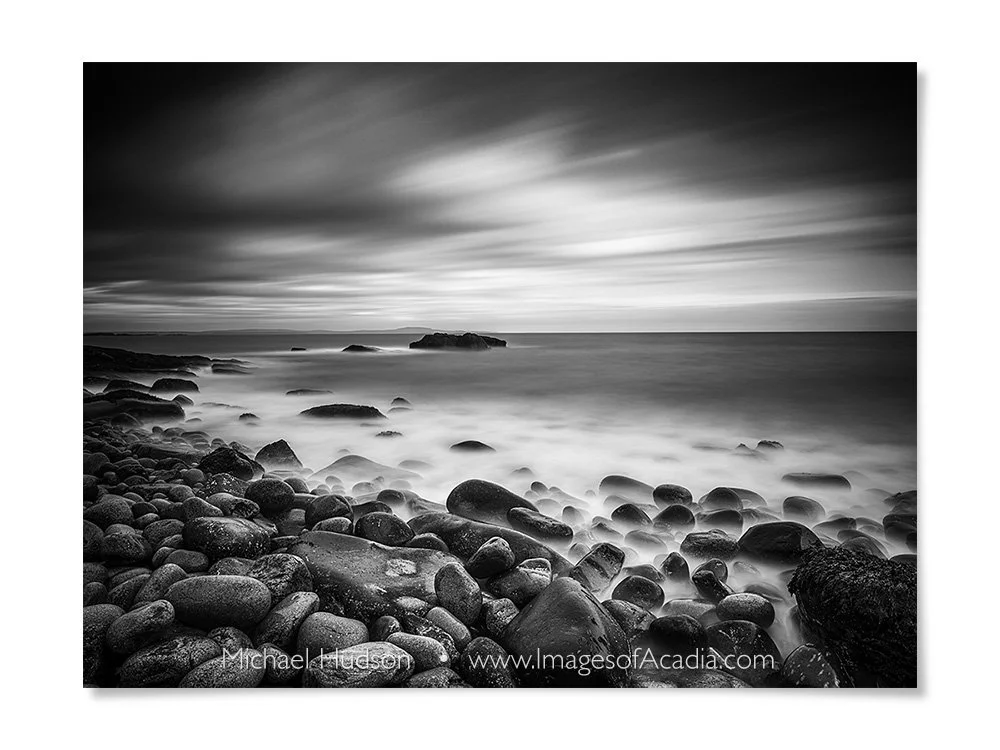 Boulder beach waves and rocks, Acadia National Park, Maine, USA