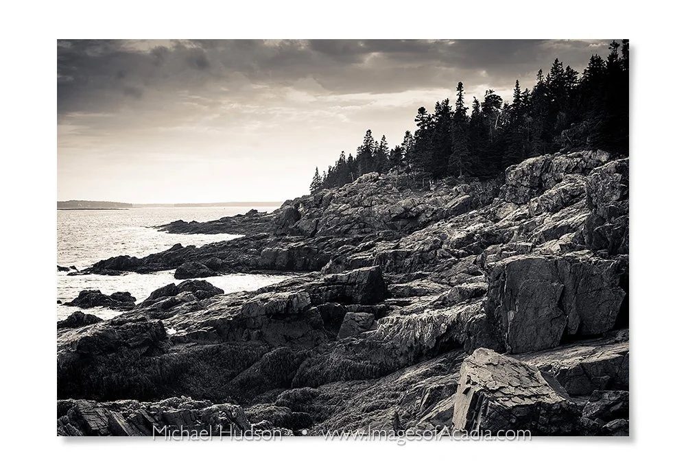 Rocky Maine coastline near Hunters Head, Acadia National Park, M