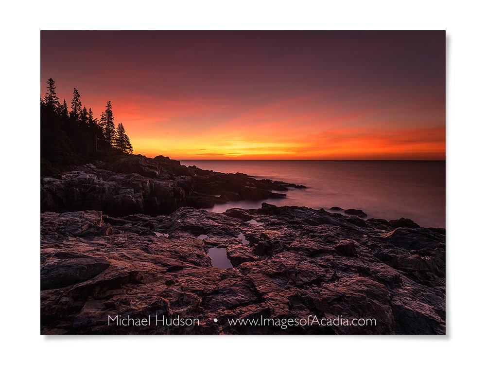 Sunrise at Hunters Head, Acadia National Park, Maine, USA