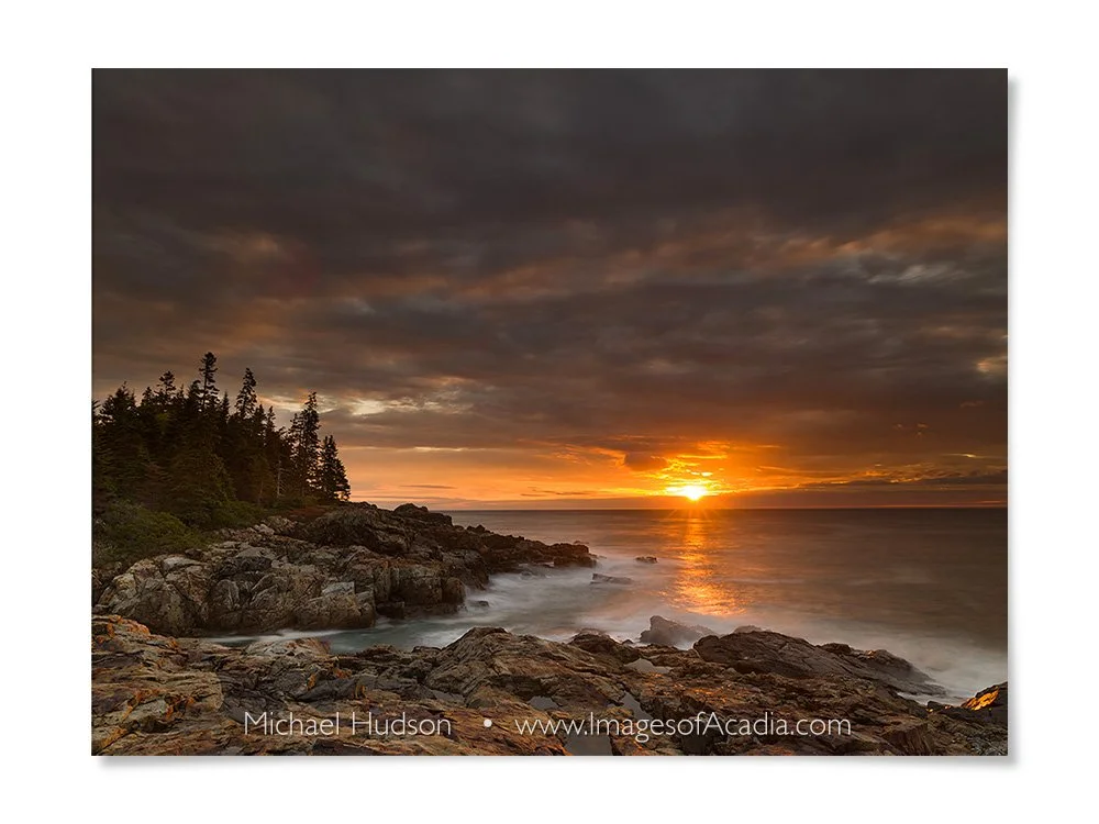 Rugged Maine coast at sunrise, Acadia National Park, Maine, USA