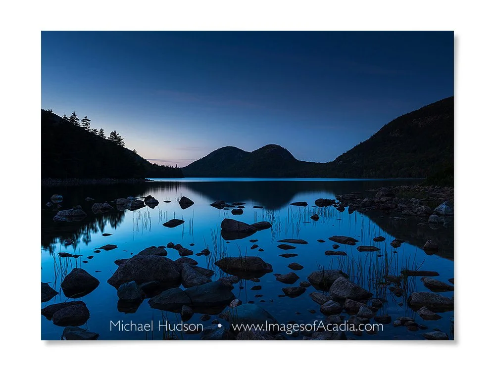 Dusk overlooking Jordan Pond, Acadia National Park, Maine, USA