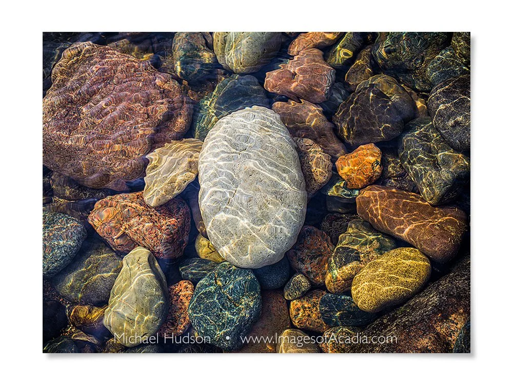 Rocks underwater at Hunters Head, Acadia National Park, Maine, U