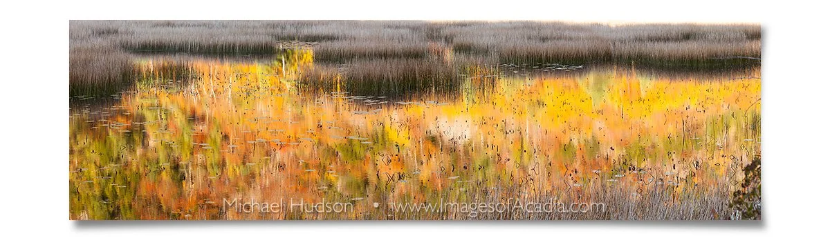 Early morning reflections of Dorr Mountain in the Tarn, Acadia N