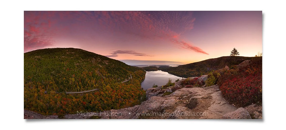 Sunset from on top of South Bubble Mountain, Acadia National Par