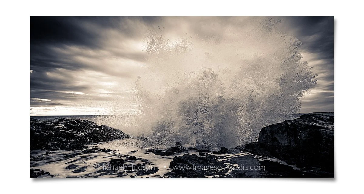 Rugged Maine coast at Hunters Head, Acadia National Park, Maine,