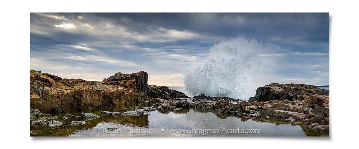Rugged Maine coast at Hunters Head, Acadia National Park, Maine,