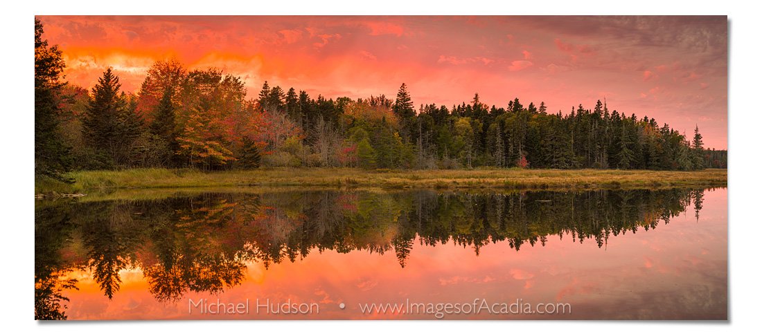 Sunset at Bass Harbor Marsh, Acadia National Park, Maine, USA