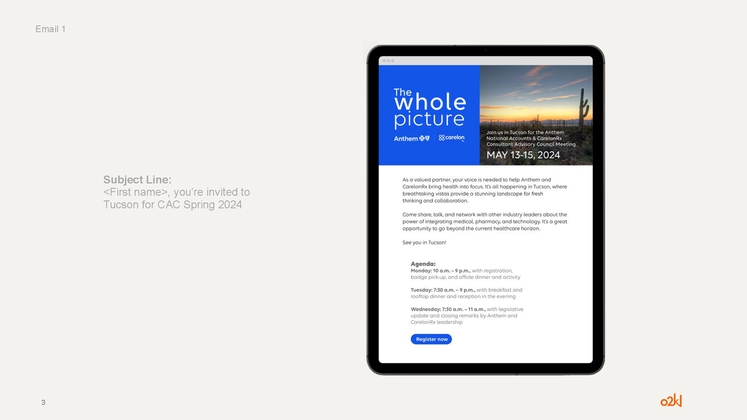 Event registration email