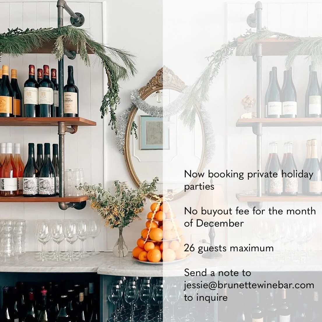 Fancy coupe glasses, mulled wine warming your hands, faces by candlelight, jazzy holiday tunes, and cheeky mistletoe. Whether you&rsquo;re celebrating with your co-workers or gathering your dearest friends who are family, an intimate f&ecirc;te at Br