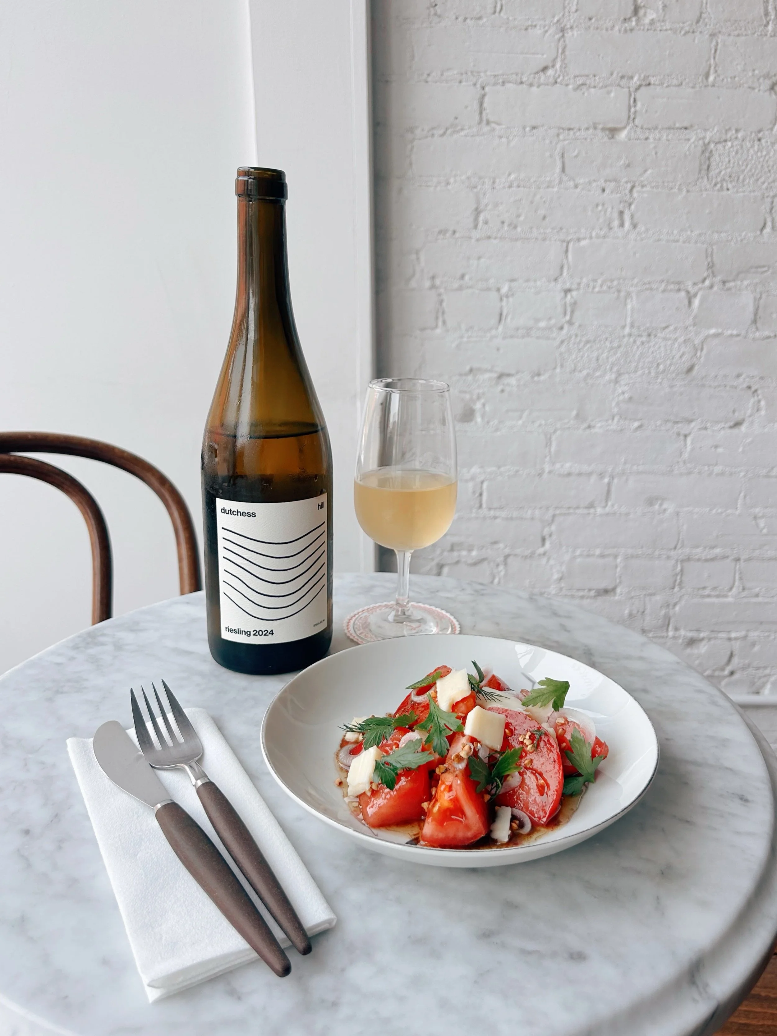 Local tomatoes, local summer squash, local Riesling. See you soon, smoke and parasites be damned.

P.S. Don&rsquo;t miss @cups4drinking tomorrow, Friday 7/17! Buy a special ceramic cup made by the singular @missfelic and get 50% off bottles from our 