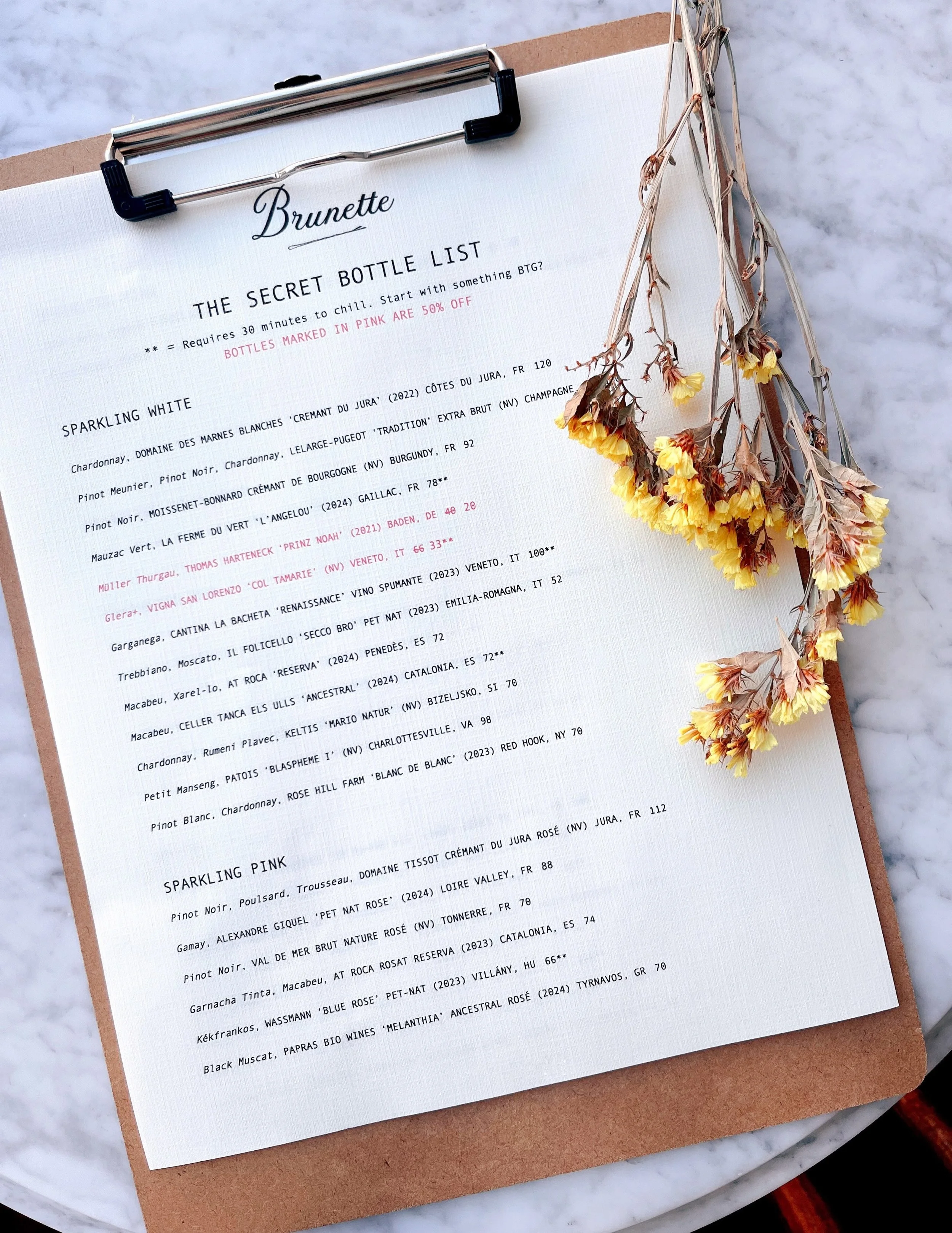 A lot of you are sleeping on &ldquo;the secret bottle list&rdquo;; seven pages of stellar producers, with a selection of 50% off options to keep your spirits up during these economically tough times. Sharing a bottle with friends is one of life&rsquo