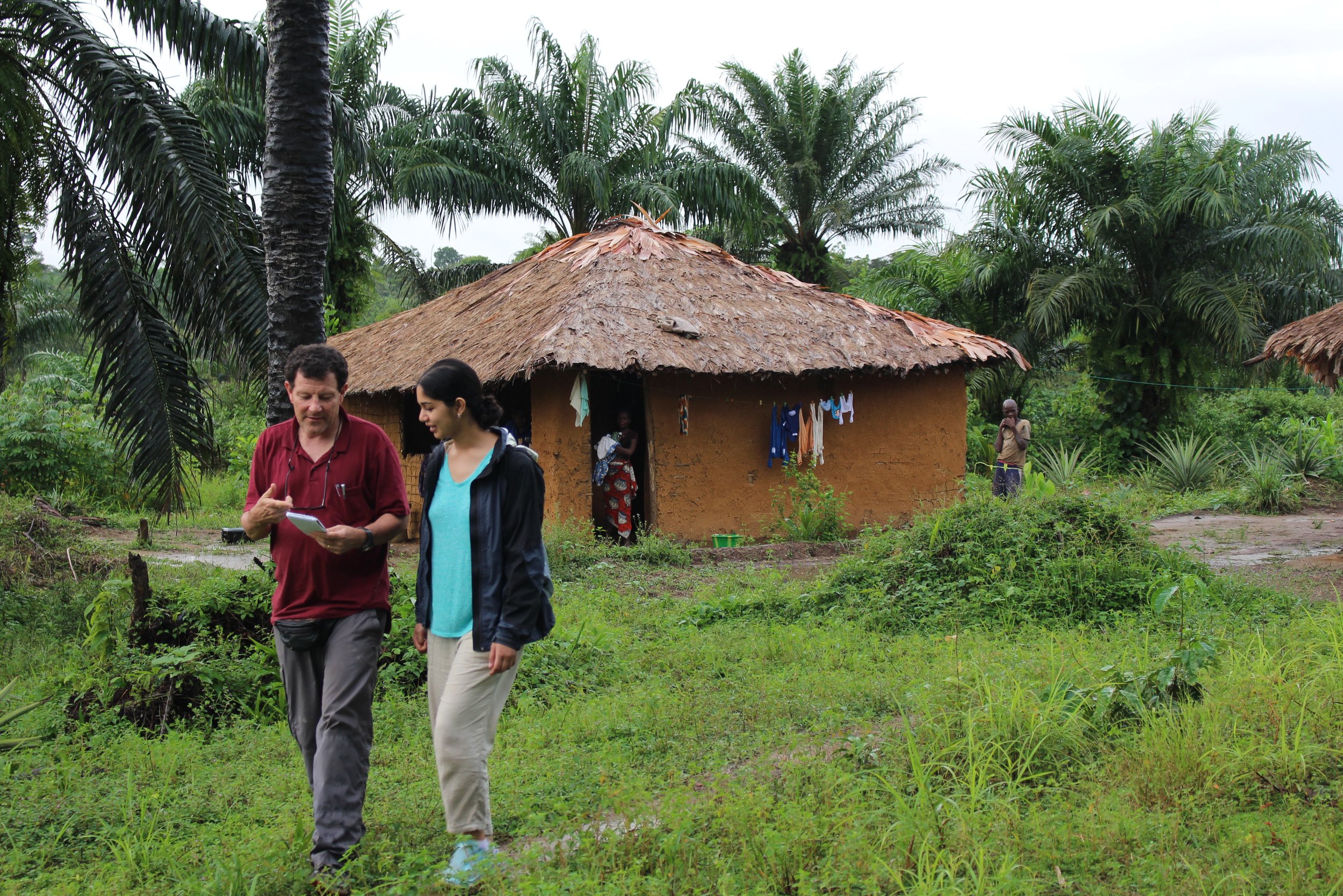 Reporting with Nicholas Kristof in Liberia. (Credit Geoffrey Kristof)