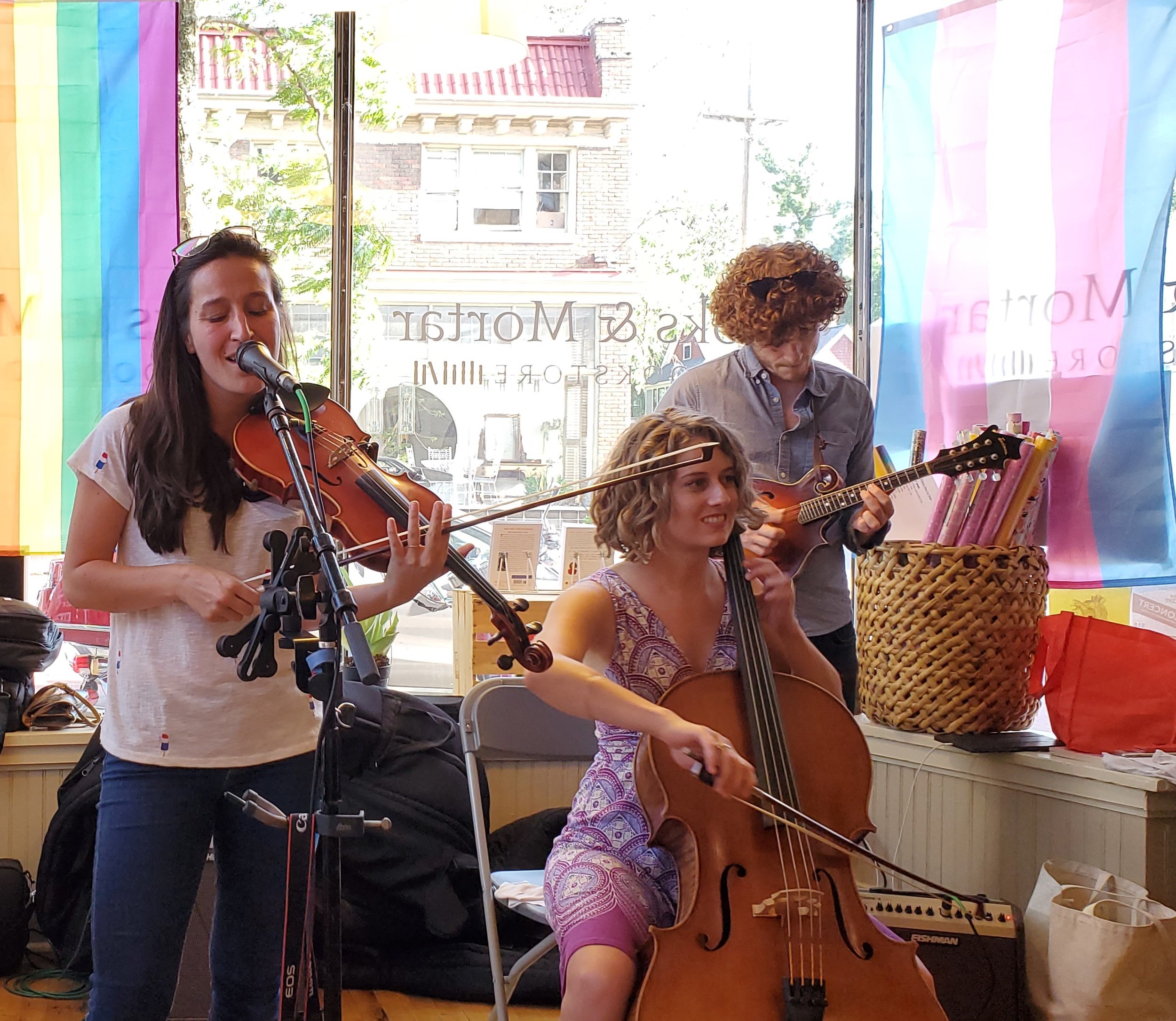 Camille and Courtney perform at a local bookstore (Books & Mortar) in Grand Rapids, Michigan.
