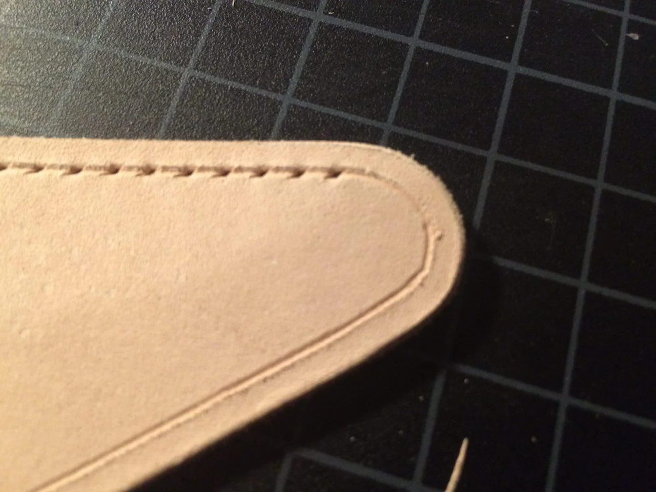 Stop creating stitching holes before you hit the curve. (click to enlarge)