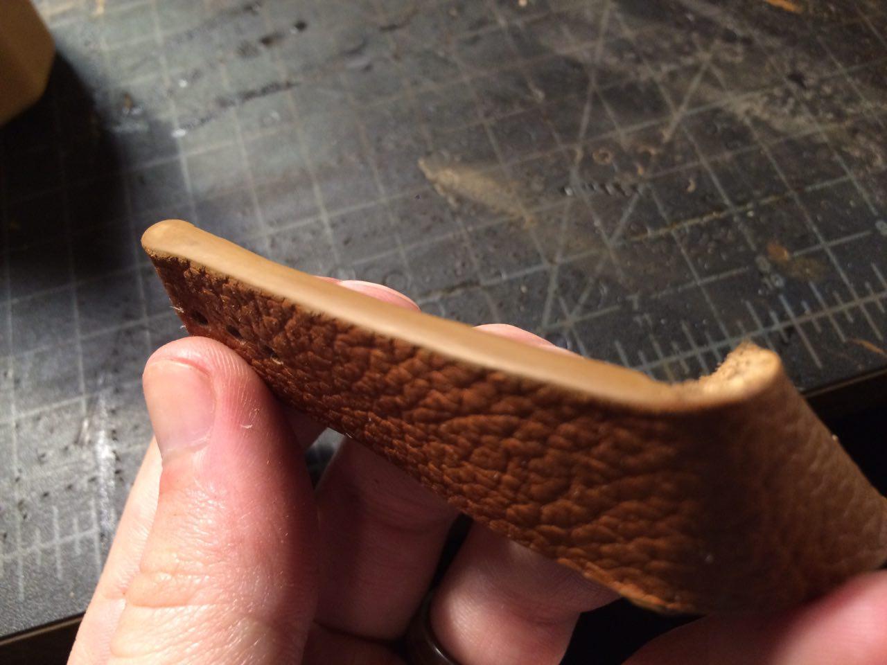 This is the final product after a few final coats, hitting lightly with 800 grit sandpaper, and then buffing with a piece of canvas. As I mentioned earlier, you can see my mistake on the very end, but other than that I'm pretty happy with how it turned out.