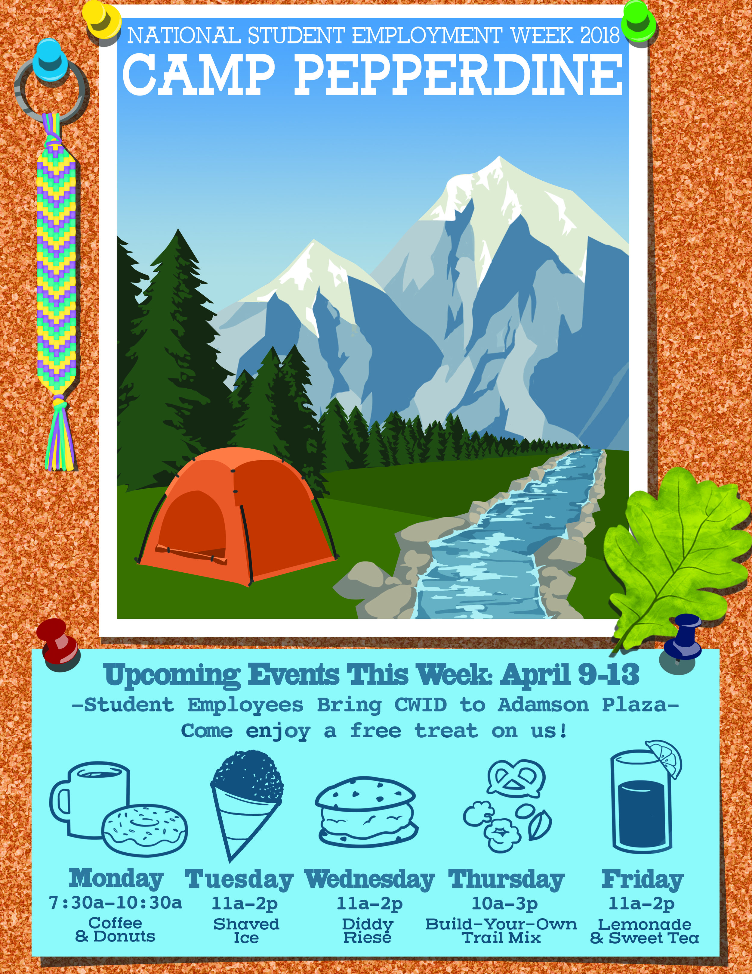 Camp Pepperdine Student Employment Week 2018 Poster