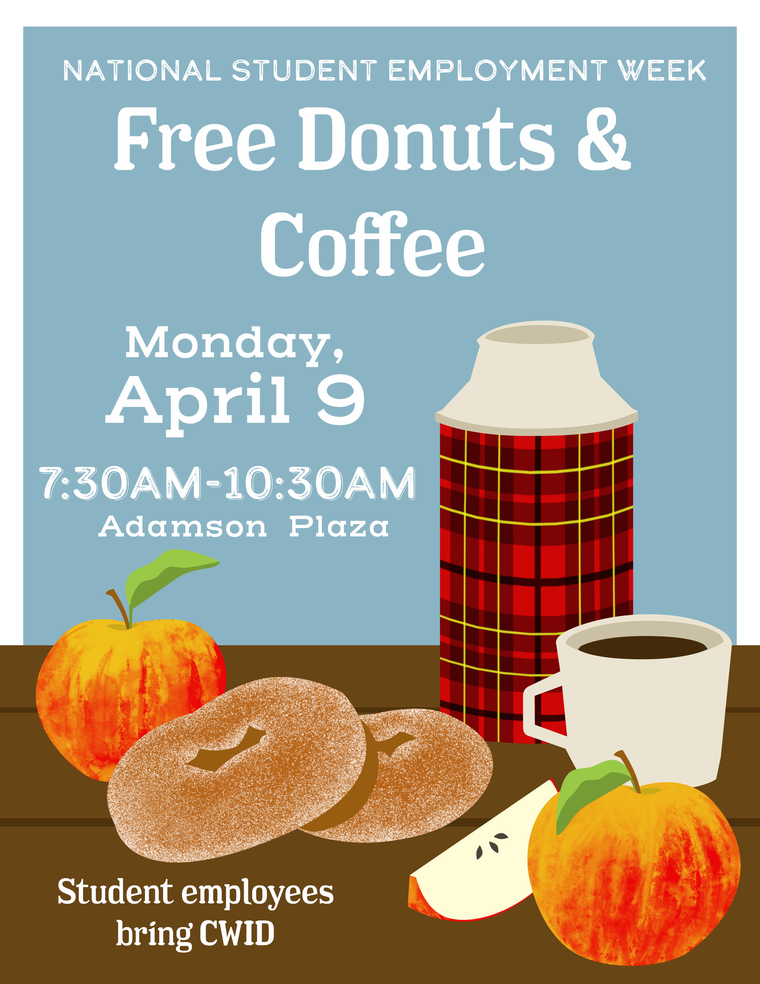 Student Employment Office Coffee and Donuts Event Poster