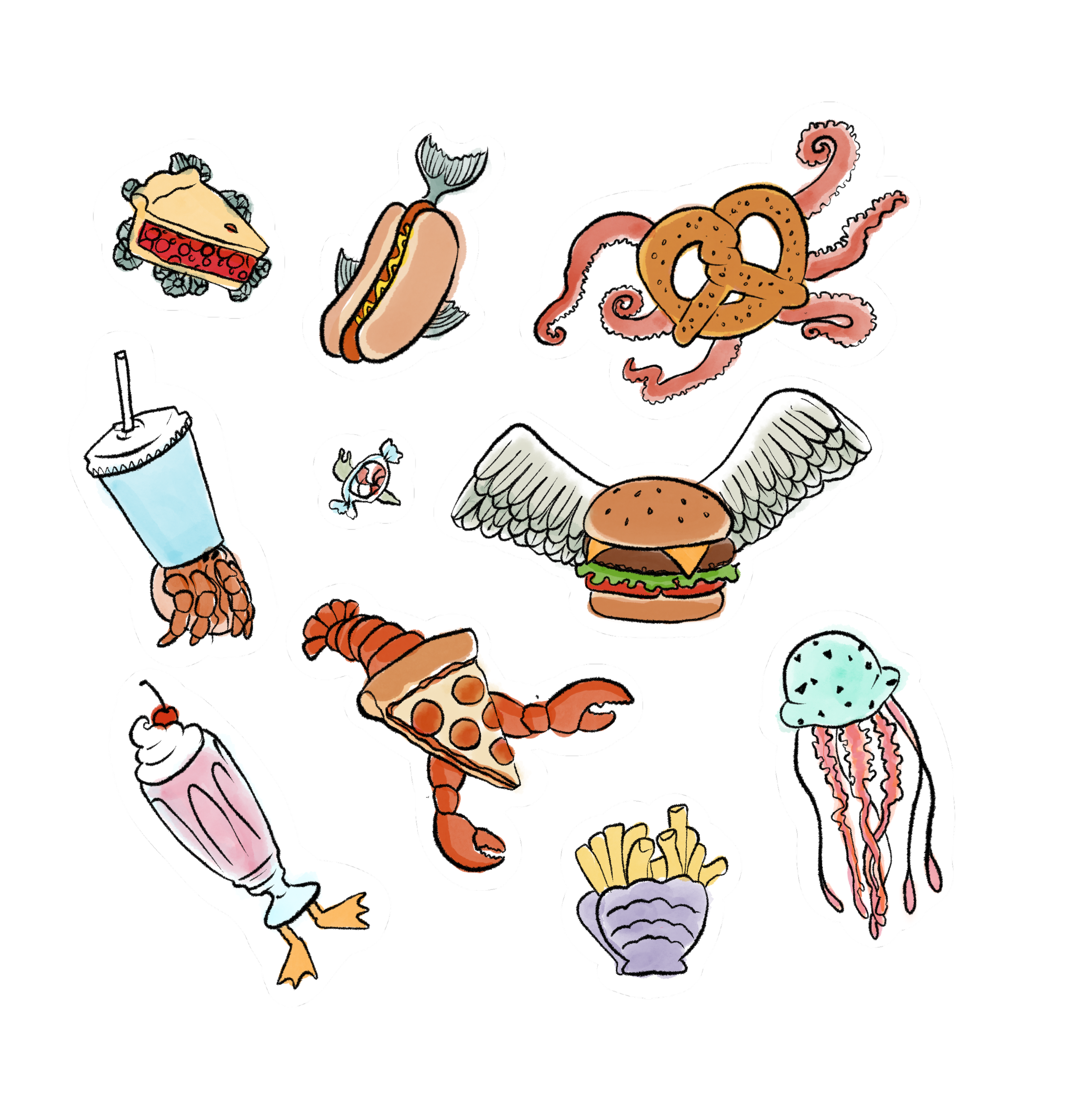 Sea Food Stickers 