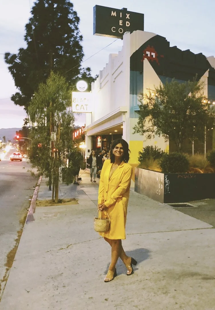 date night in a yellow dress