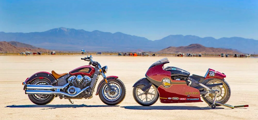 Lee Munro on the Spirit of Munro 50th anniversary 1350cc 2017 Indian Scout at 186 mph 2.jpg