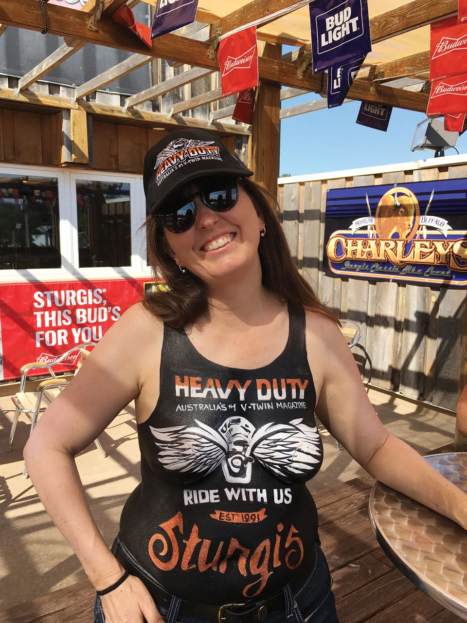 This is Rice  wearing a HEAVY DUTY singlet. Except it’s not a singlet. It’s paint. Pretty cool hey!