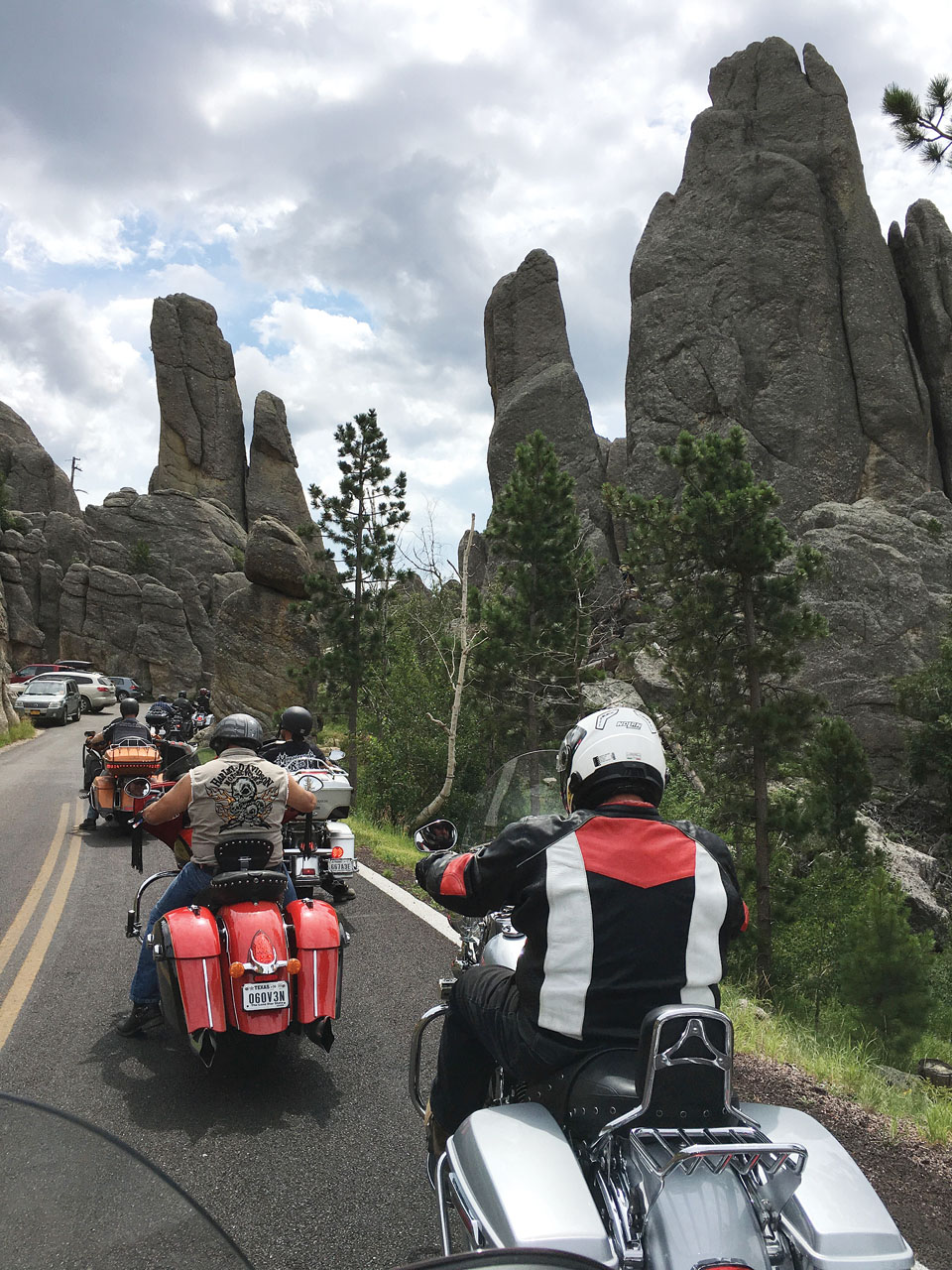 Riding through Needles Highway on the outskirts of Sturgis.