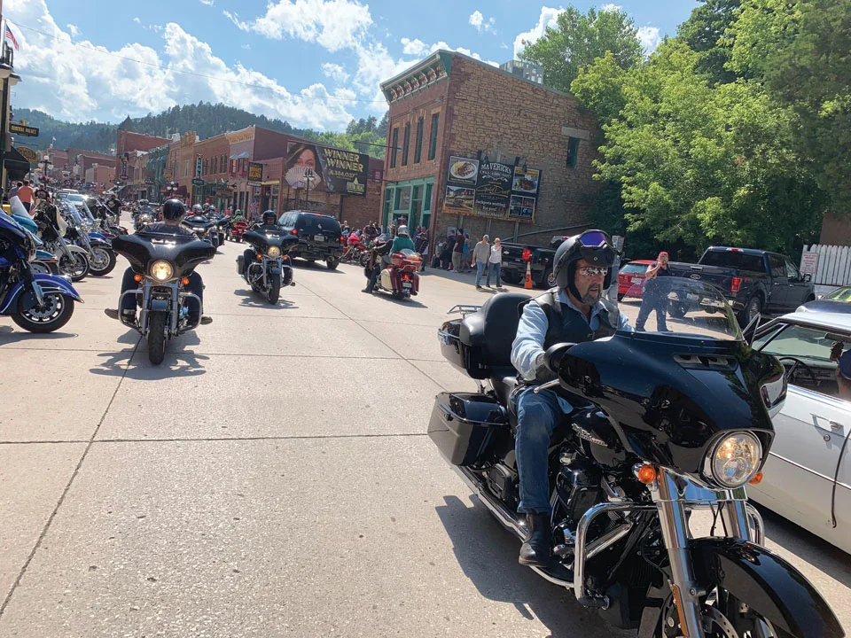 Riding through Deadwood. Next stop, Sturgis!